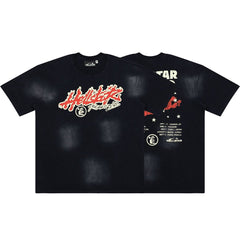 Hellstar Racing Logo Washed Oversized T-Shirt – Black