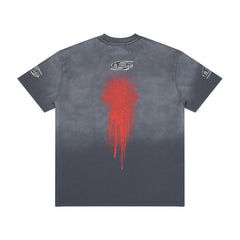 Hellstar Red Drip Gradient Vintage Washed Oversized T-Shirt