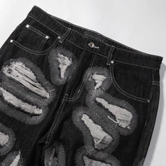 Who Decides War Laser Laser-Etched / Stained Glass Denim Jeans