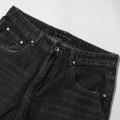Who Decides War Blue Stained Glass Denim Jeans (Black / Blue)