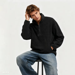 Cheng Yi endorses Gap men's and women's winter edition fleece stand up collar half zip hoodie 831292
