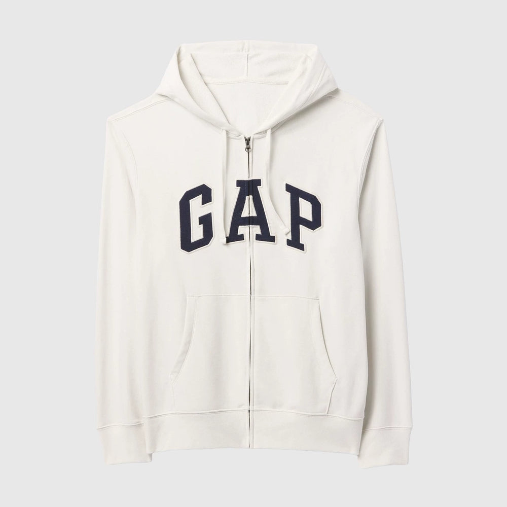 Gap US hooded sweatshirt, European and American style loose jacket, 2025 autumn edition, letter logo zipper, youth casual