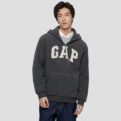 Cheng Yi endorses Gap men's and women's spring collection logo fleece hooded zipper sweatshirt 786693
