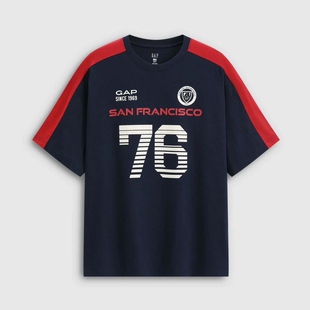 Cheng Yi endorses Gap men's and women's clothing 2026 summer new logo printed short sleeved sportswear 868207
