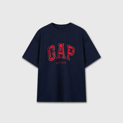 Cheng Yi endorses Gap men's and women's classic spring style spliced letter logo short sleeved T-shirt American 637536