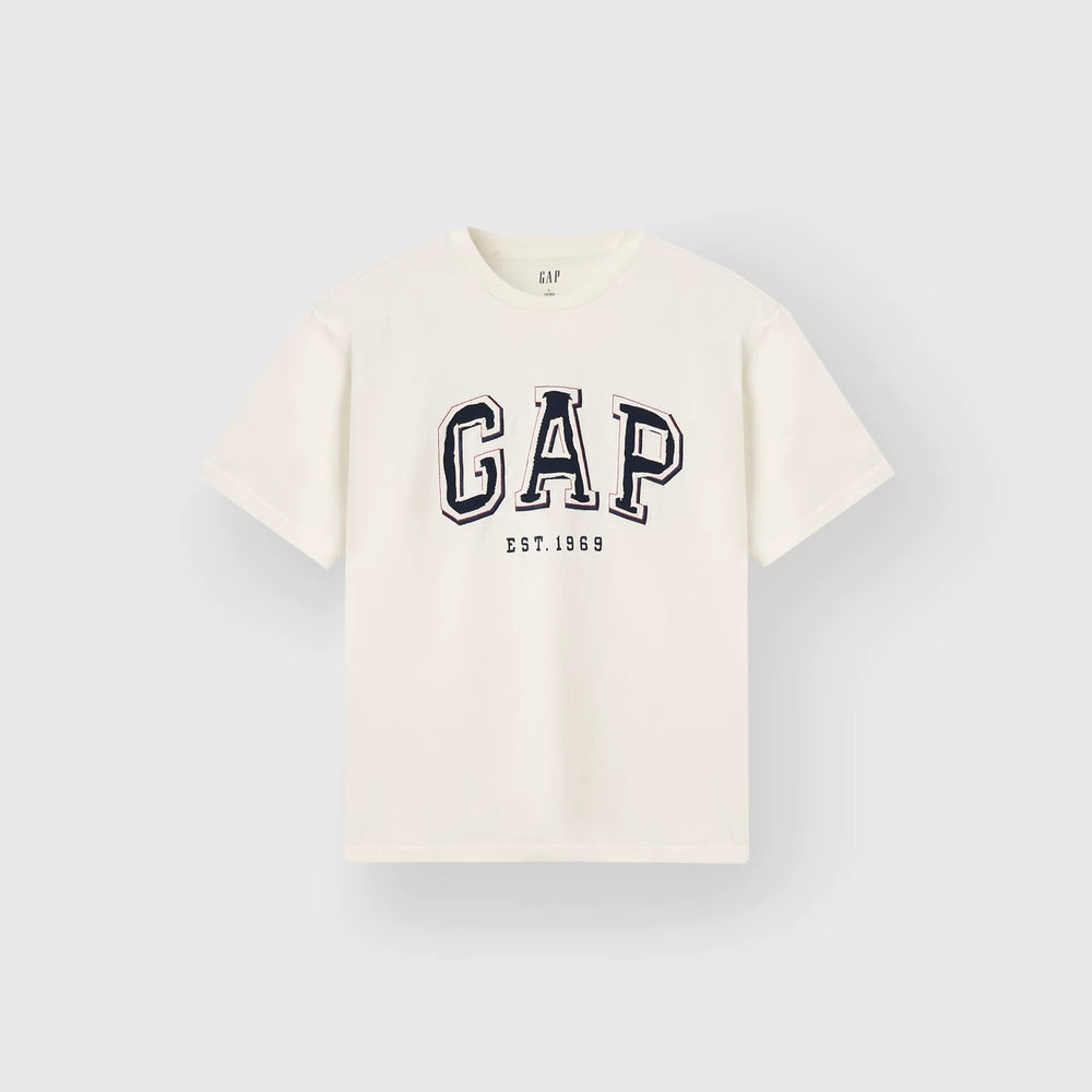 Cheng Yi endorses Gap men's and women's classic spring style spliced letter logo short sleeved T-shirt American 637536