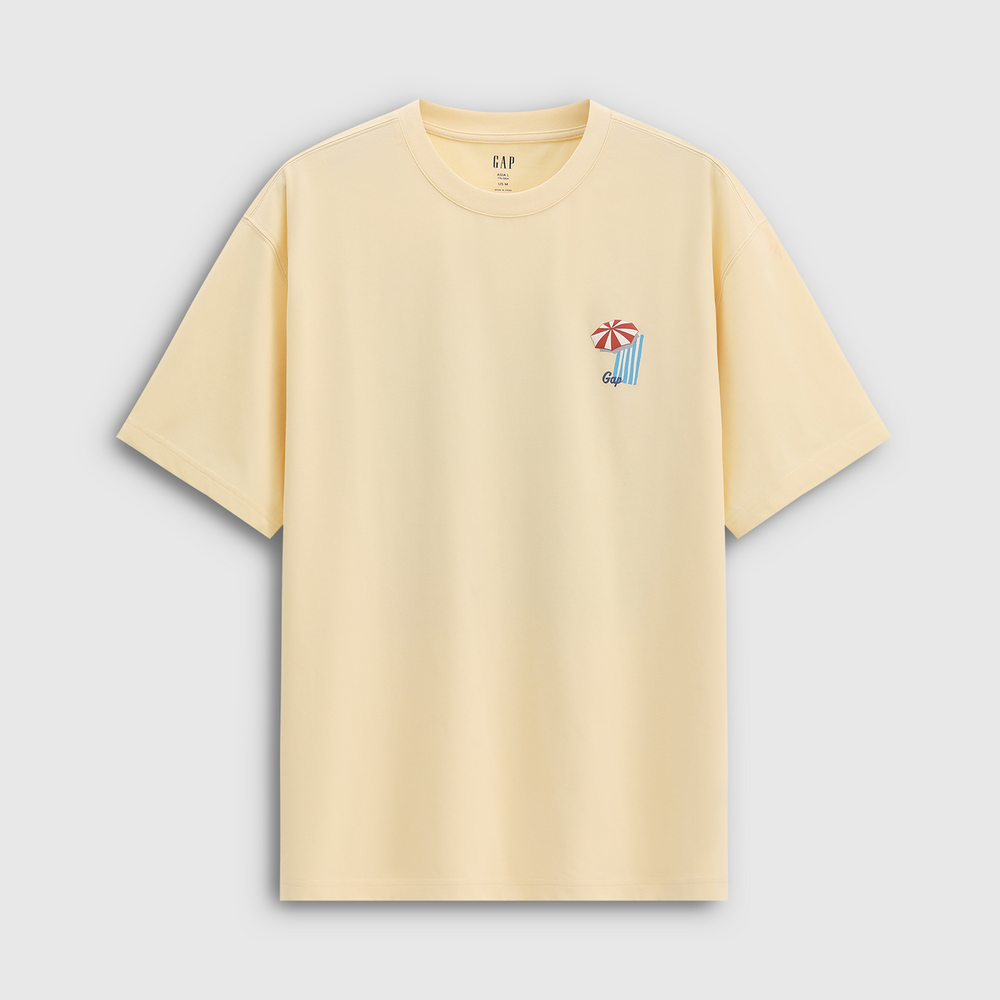 Gap Men's and Women's 2026 Summer New Moisture absorbing Quick drying Cool feeling Logo Offset Loose Short sleeved T-shirt 891416