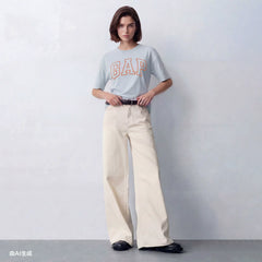 Gap2025春季新款短袖T恤纯棉美式宽松上衣男女装印花logo