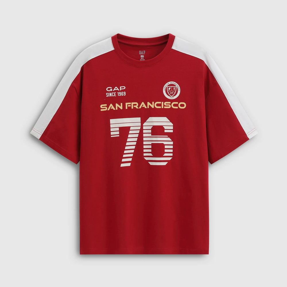 Cheng Yi endorses Gap men's and women's clothing 2026 summer new logo printed short sleeved sportswear 868207