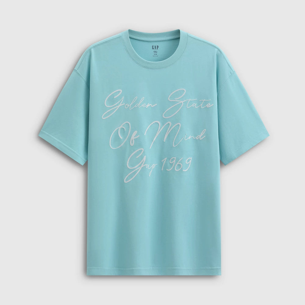 Gap Men's and Women's 2026 Summer New Cotton Letter Embroidered Loose Round Neck Short sleeved T-shirt Top 891521