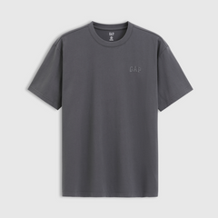 Cheng Yi endorses Gap men's and women's summer clothing, solid color offset printed logo short sleeved T-shirt, loose top 725619