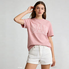 Gap2025春季新款短袖T恤纯棉美式宽松上衣男女装印花logo
