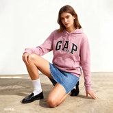 Cheng Yi endorses Gap men's and women's spring classic style fleece logo hooded sweatshirt US version 674148