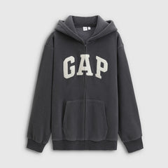 Cheng Yi endorses Gap men's and women's spring collection logo fleece hooded zipper sweatshirt 786693