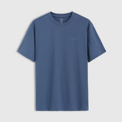 Cheng Yi endorses Gap men's and women's summer clothing, solid color offset printed logo short sleeved T-shirt, loose top 725619