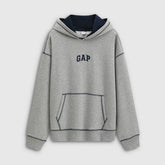 Cheng Yi endorses Gap men's and women's spring clothing with embroidered logo, loose fitting pullover, contrasting color hooded sweatshirt 854688
