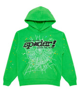 Sp5der P*nk Hoodie V2 Rhinestone Slime Green