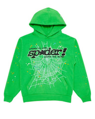 Sp5der P*nk Hoodie V2 Rhinestone Slime Green
