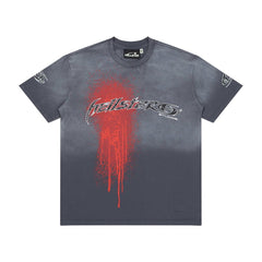 Hellstar Red Drip Gradient Vintage Washed Oversized T-Shirt