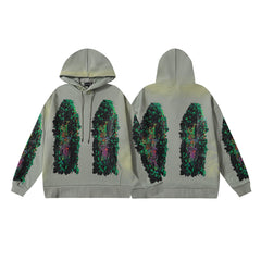 Who Decides War Botanical Glass Hooded Pullover (Sage / Forest Green)