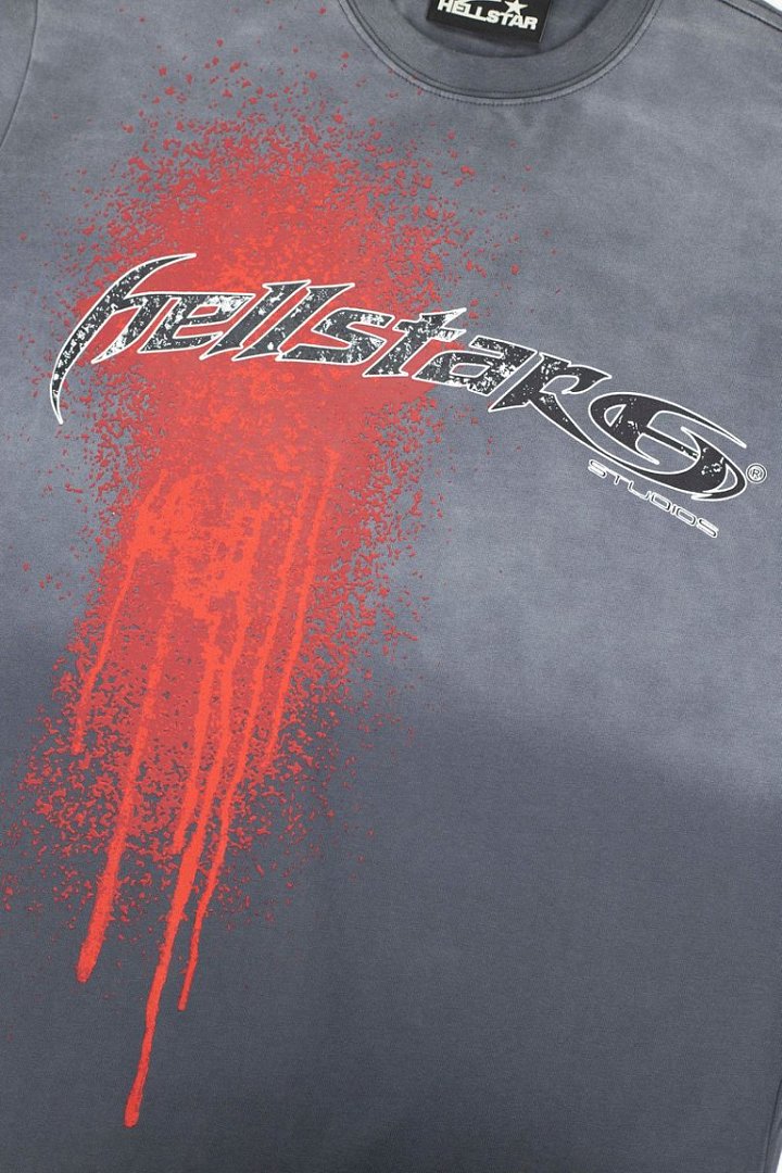 Hellstar Red Drip Gradient Vintage Washed Oversized T-Shirt