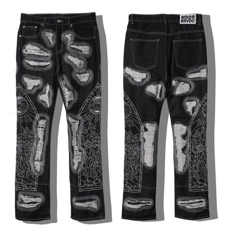 Who Decides War Laser Laser-Etched / Stained Glass Denim Jeans