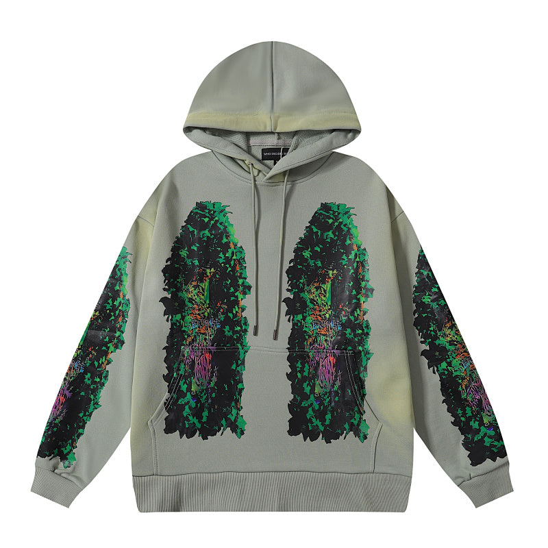 Who Decides War Botanical Glass Hooded Pullover (Sage / Forest Green)