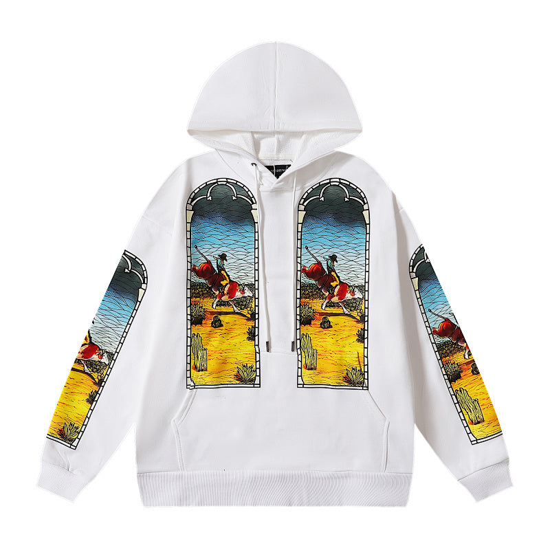 Who Decides War Stained Glass Hooded Pullover (White)