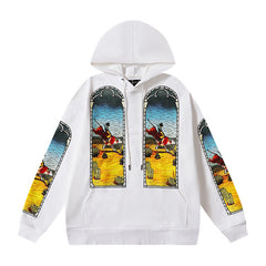 Who Decides War Stained Glass Hooded Pullover (White)