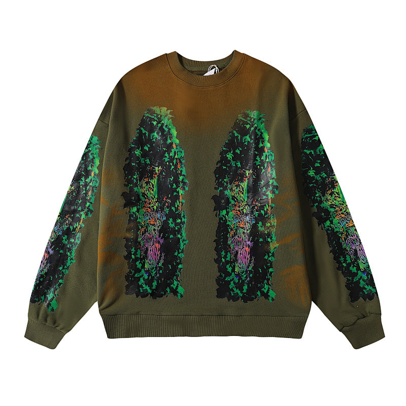 Who Decides War Forest Green / Botanical Glass Crewneck Sweater