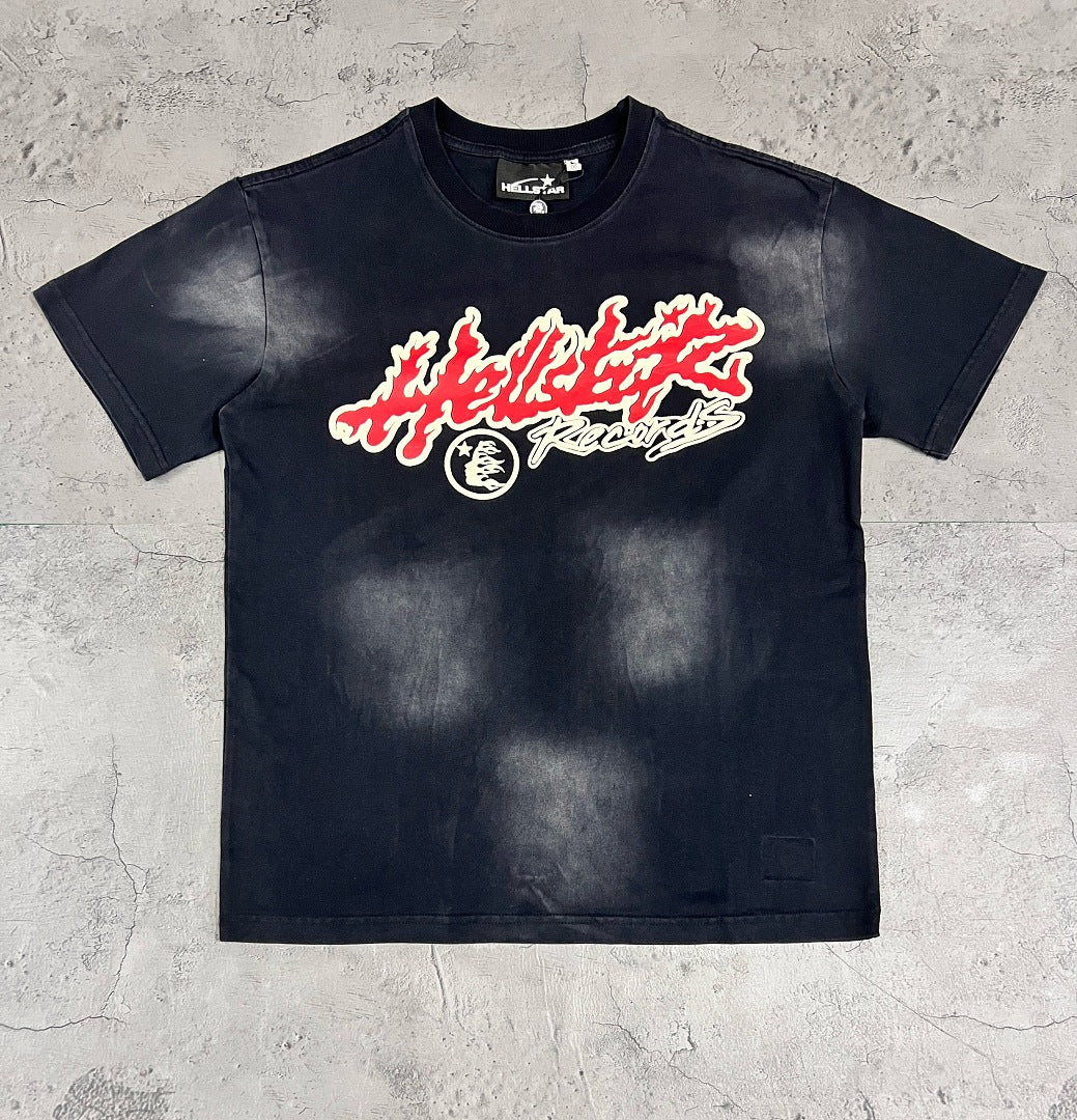 Hellstar Racing Logo Washed Oversized T-Shirt – Black