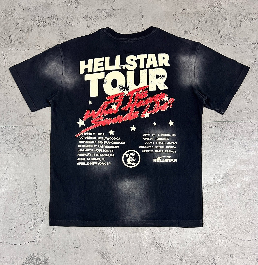 Hellstar Racing Logo Washed Oversized T-Shirt – Black
