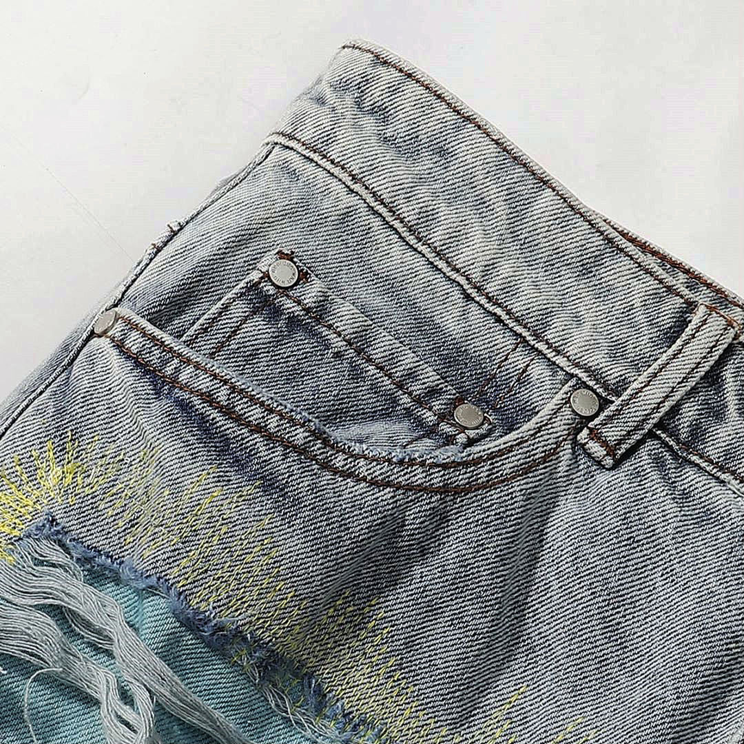 Who Decides War Flame Glass Denim Jeans (Light Vintage Wash)