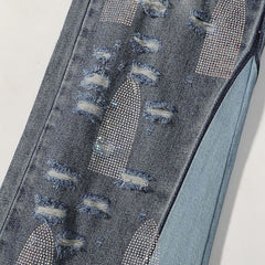 Who Decides War Laser-Etched / Stained Glass Denim Jeans (Vintage Blue)