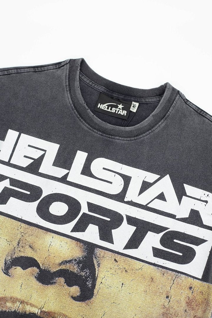 Hellstar Sports Vintage Washed Graphic T-Shirt – Black