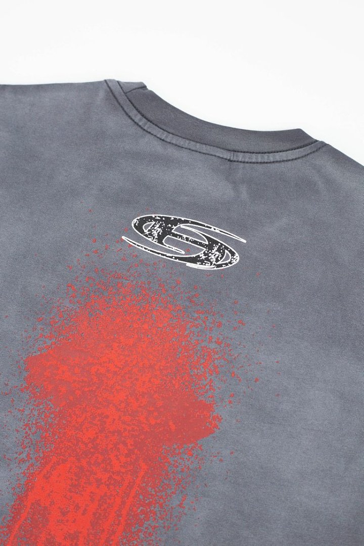 Hellstar Red Drip Gradient Vintage Washed Oversized T-Shirt