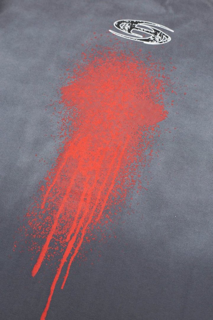 Hellstar Red Drip Gradient Vintage Washed Oversized T-Shirt