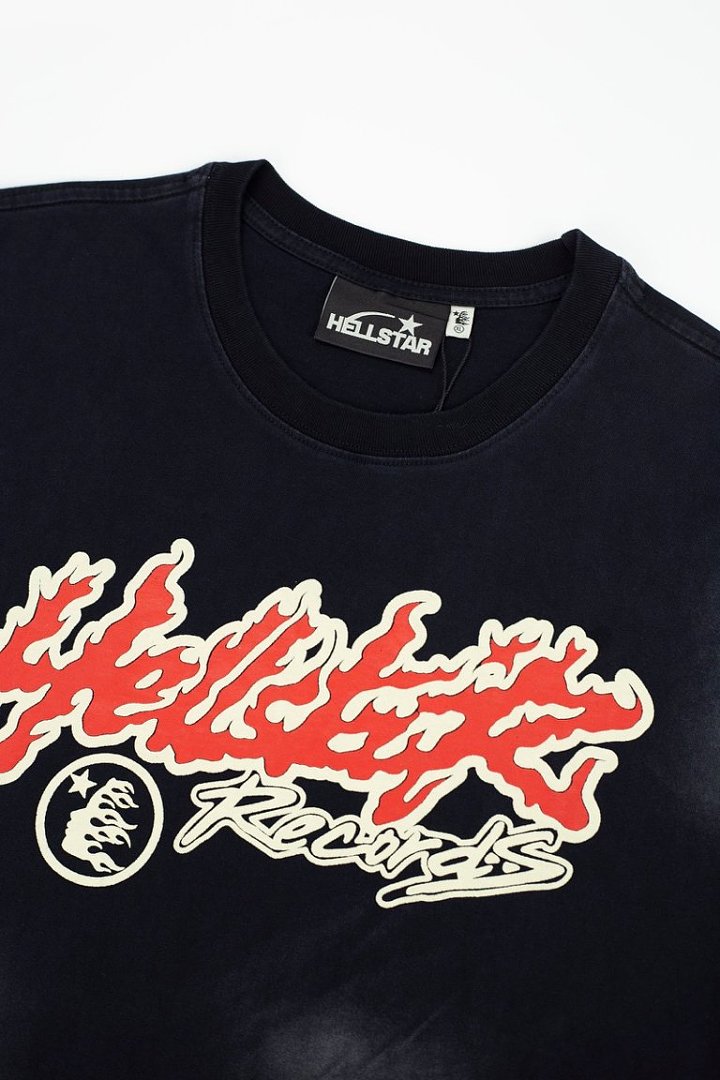 Hellstar Racing Logo Washed Oversized T-Shirt – Black