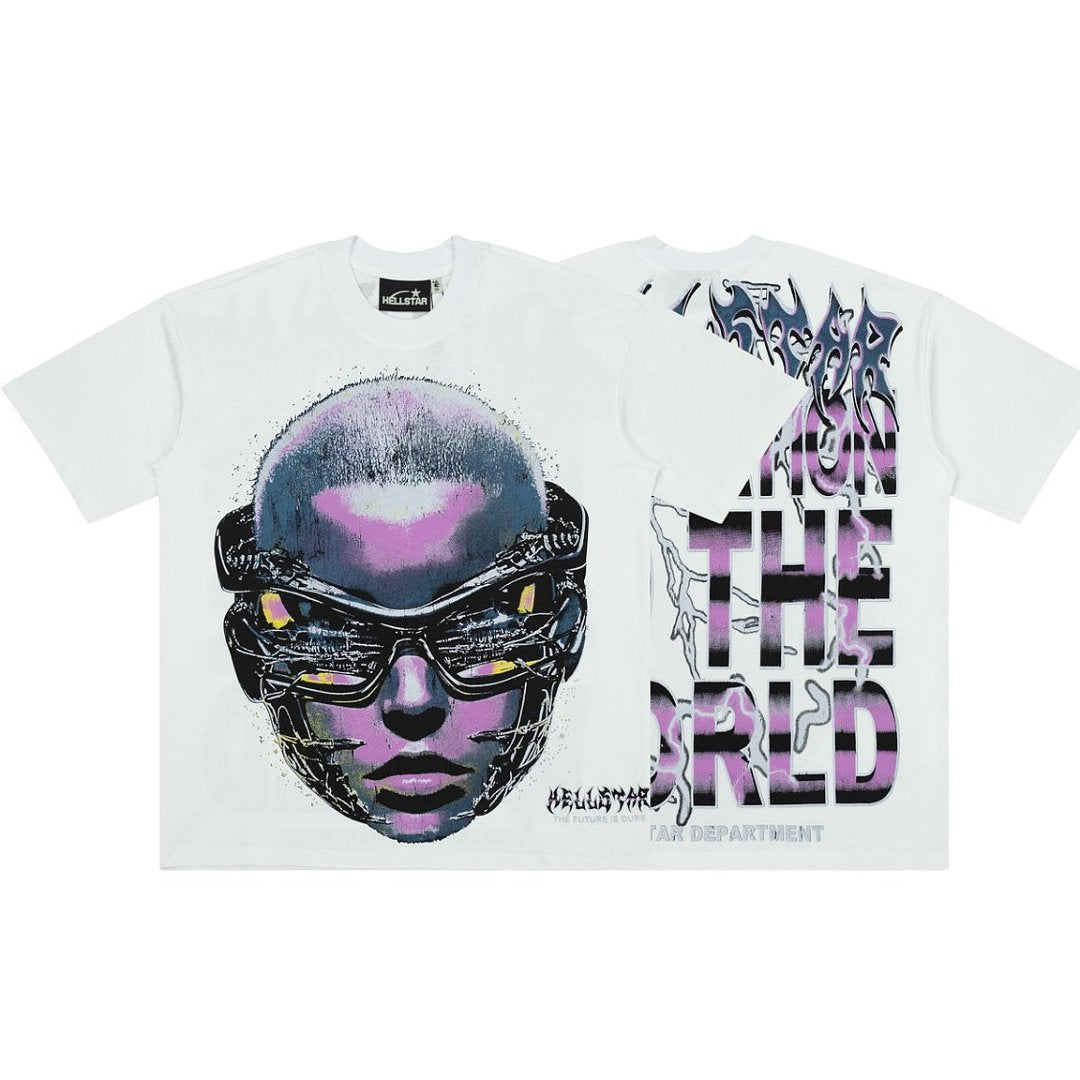 Hellstar Cyber Portrait Oversized Graphic T-Shirt