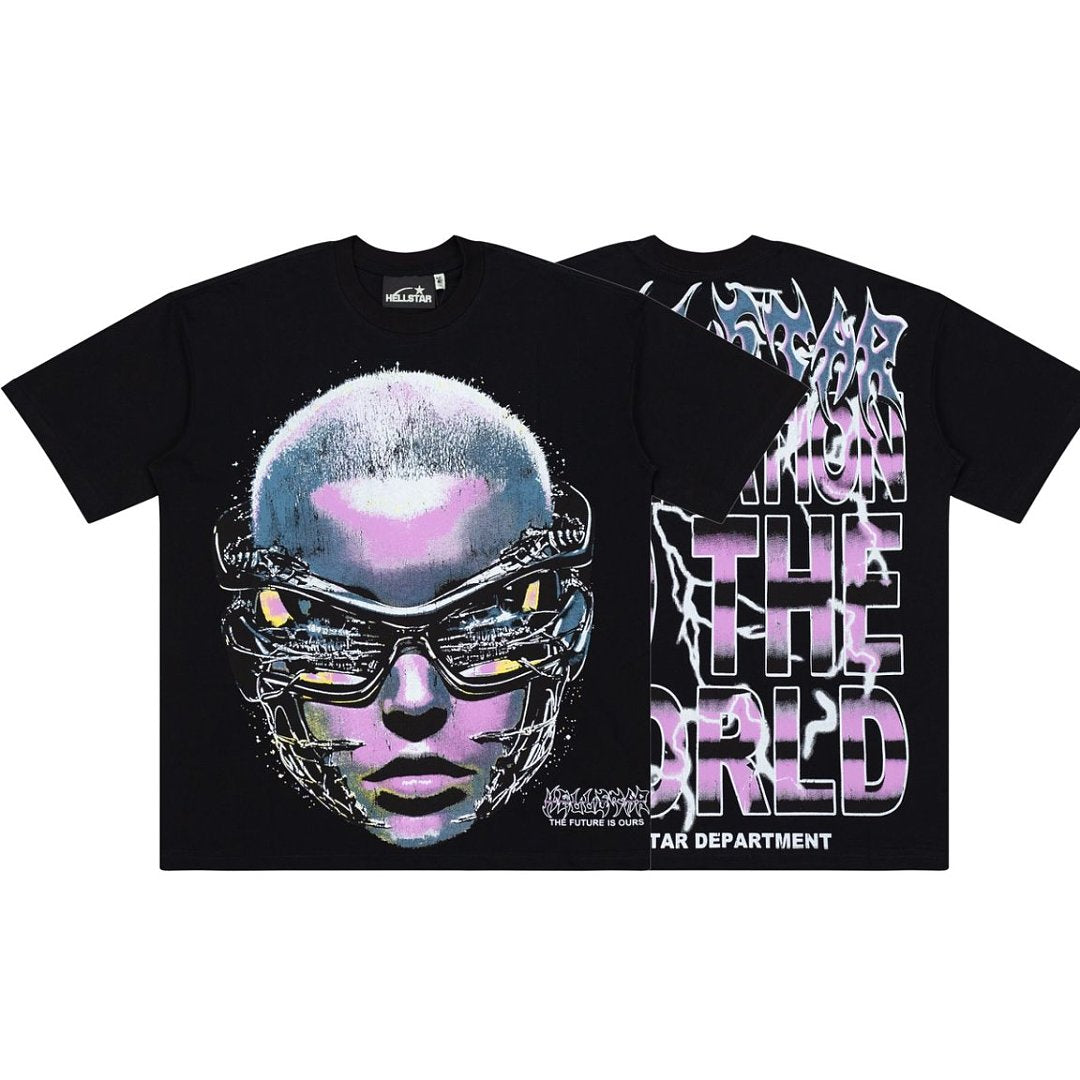 Hellstar Cyber Portrait Oversized Graphic T-Shirt