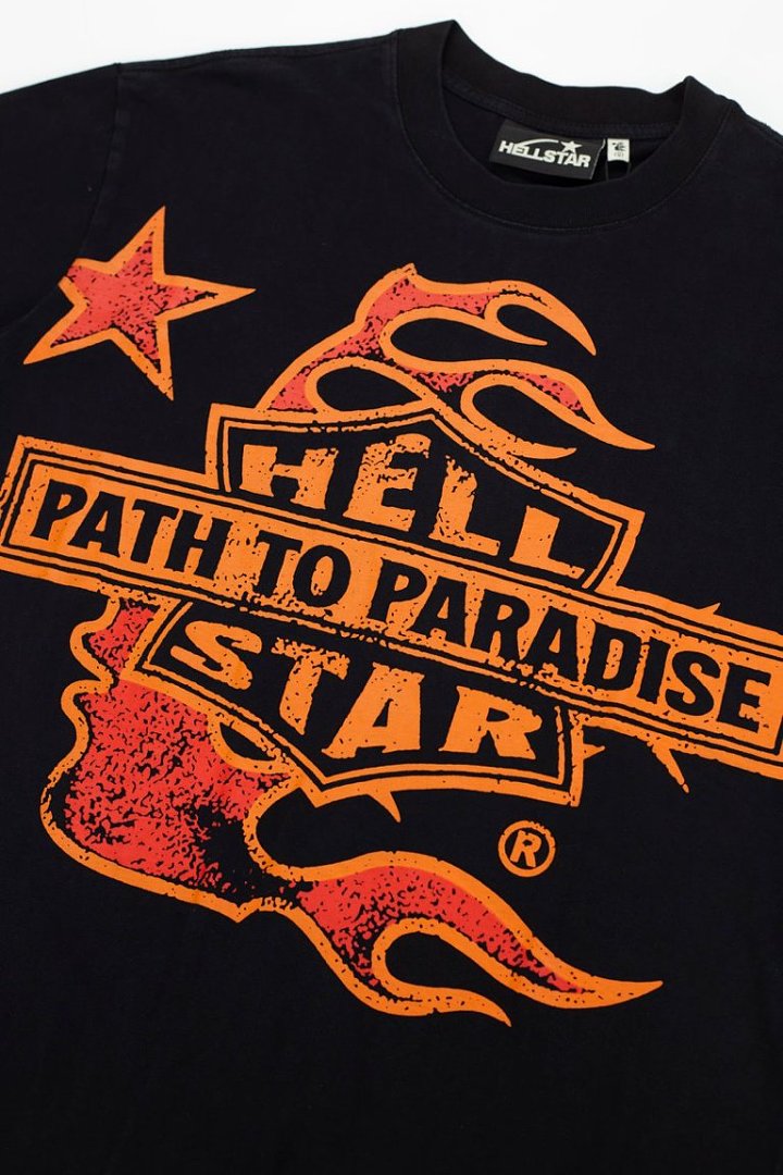Hellstar "Path to Paradise" Orange Flame Logo T-Shirt