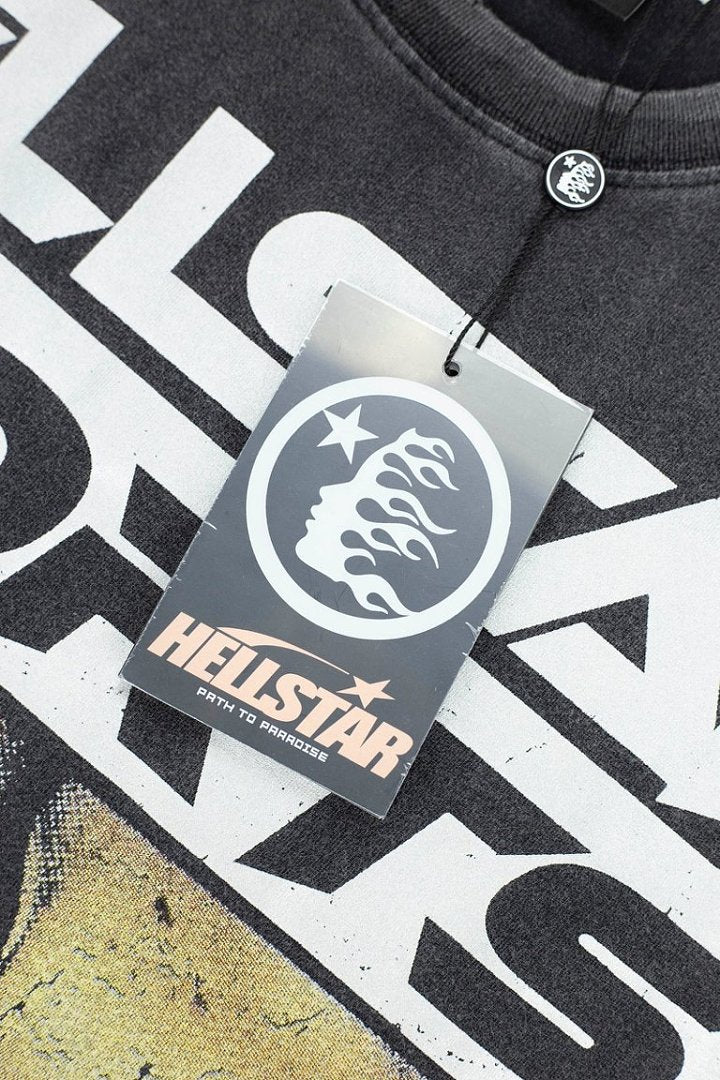 Hellstar Sports Vintage Washed Graphic T-Shirt – Black