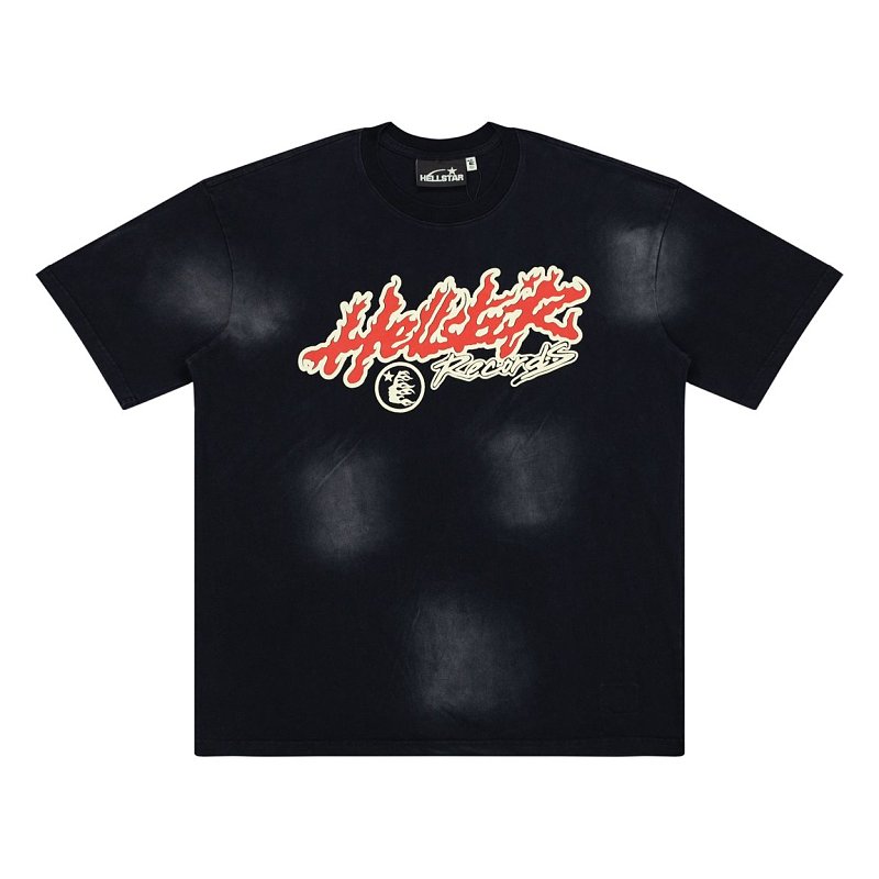 Hellstar Racing Logo Washed Oversized T-Shirt – Black