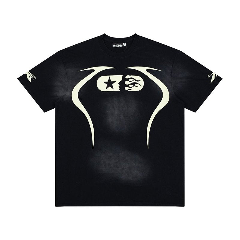Hellstar Star Number Washed Oversized T-Shirt – Black
