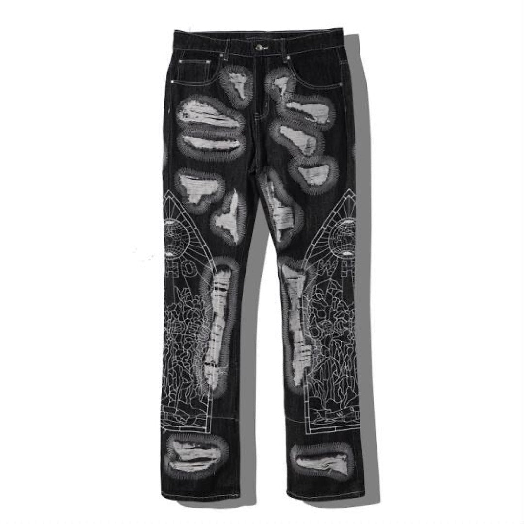 Who Decides War Laser Laser-Etched / Stained Glass Denim Jeans