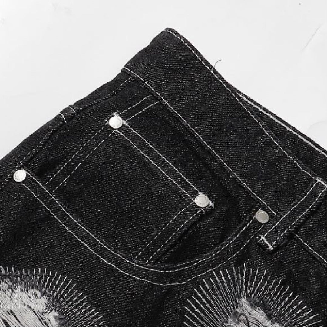 Who Decides War Laser Laser-Etched / Stained Glass Denim Jeans