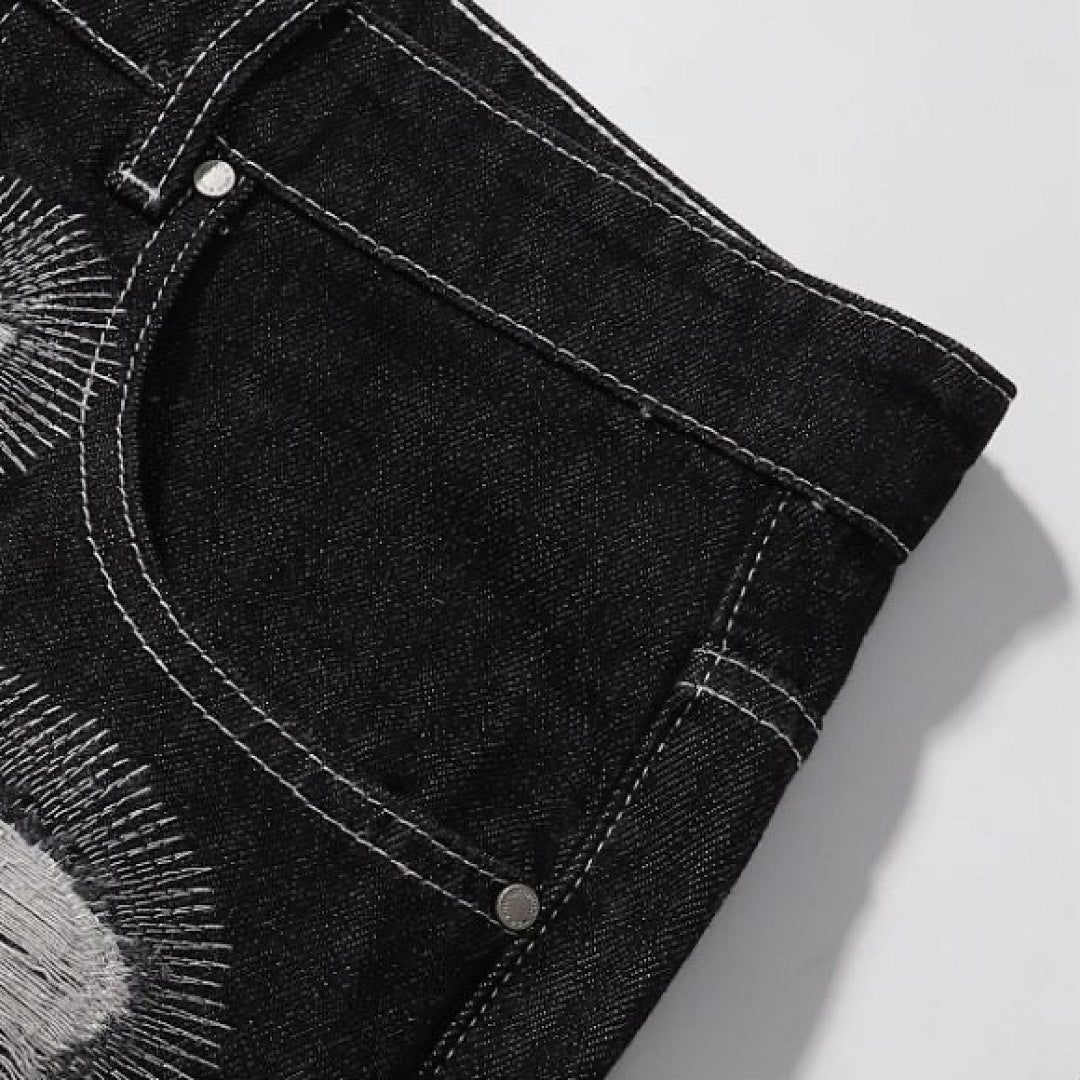 Who Decides War Laser Laser-Etched / Stained Glass Denim Jeans