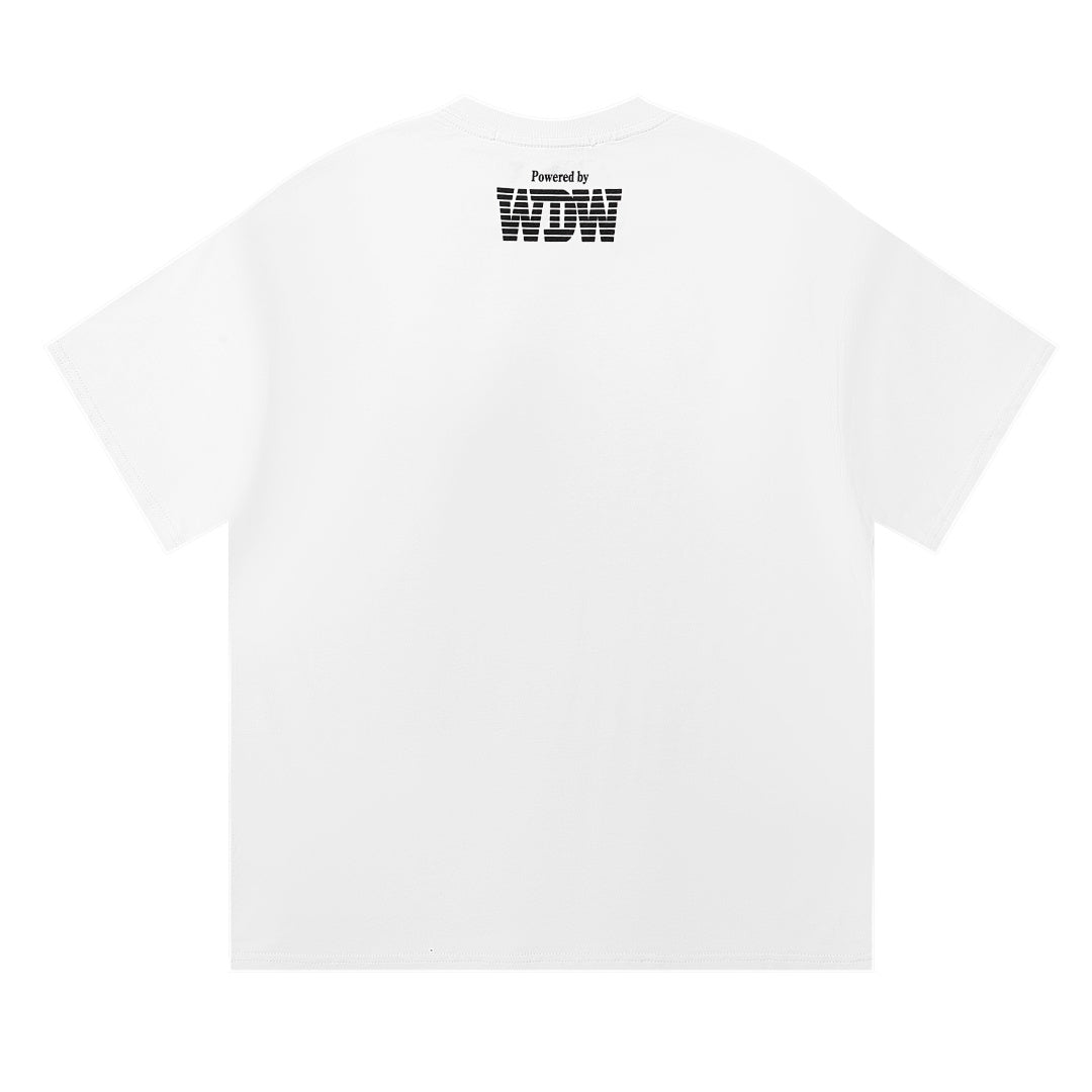 Who Decides War Stained Glass Outline Graphic Tee (White)