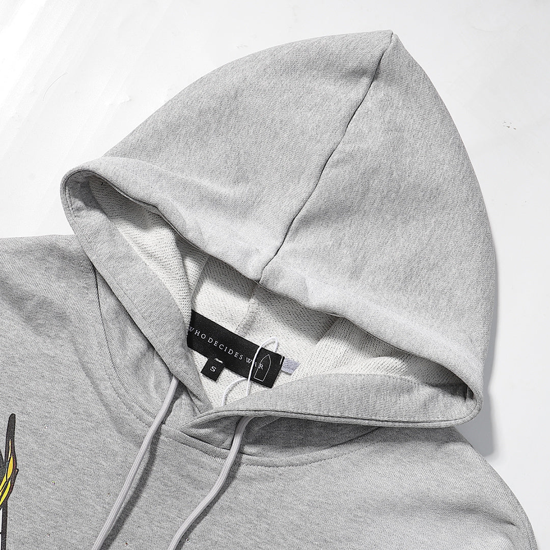 Who Decides War Flame Glass Hooded Pullove