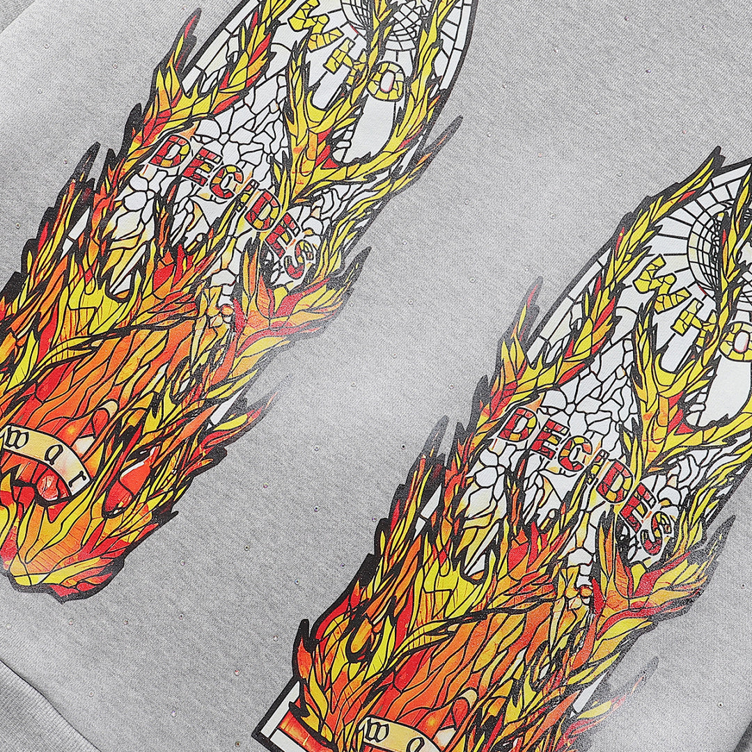 Who Decides War Flame Glass Hooded Pullove